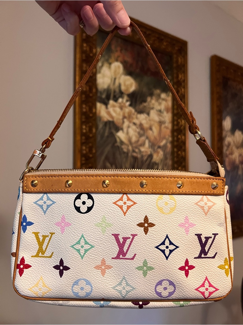 Louis Vuitton X Takashi Murakami Studded Pouchette